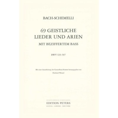 Edition Peters Bach Geistliche Lieder + Arien