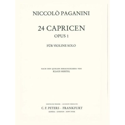 Edition Peters Paganini 24 Capricci Violin