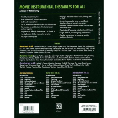 Alfred Music Publishing Movie Trios For All Horn