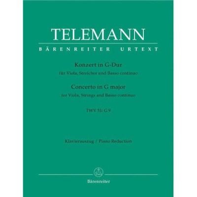 Bärenreiter Telemann Concert G-Dur Viola
