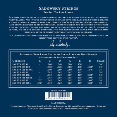 Sadowsky Blue Label 5 040-125 ST