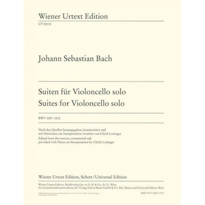 Wiener Urtext Edition Bach Suiten für Violoncello