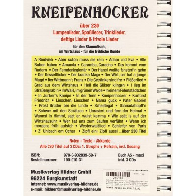 Hildner Musikverlag Kneipenhocker
