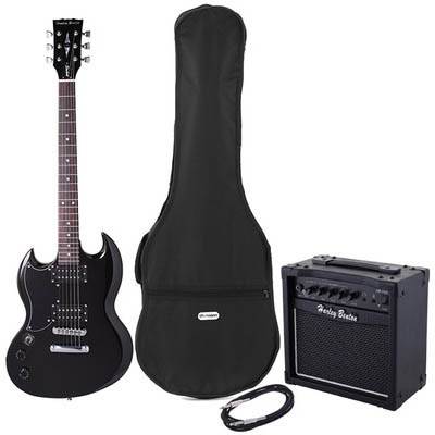Harley Benton DC-200LH BK Student Ser Bundle