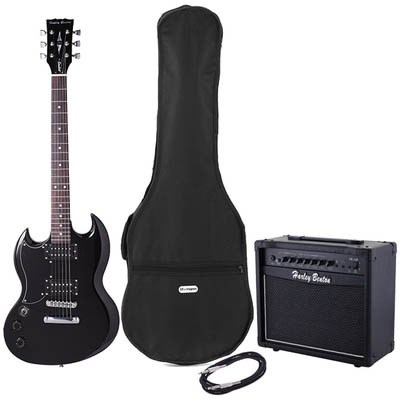 Harley Benton DC-200LH BK Student Ser Bundle