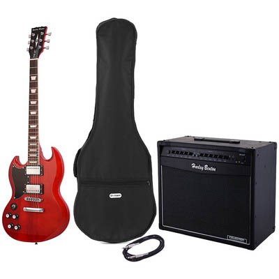 Harley Benton DC-580LH CH Vintage Ser Bundle