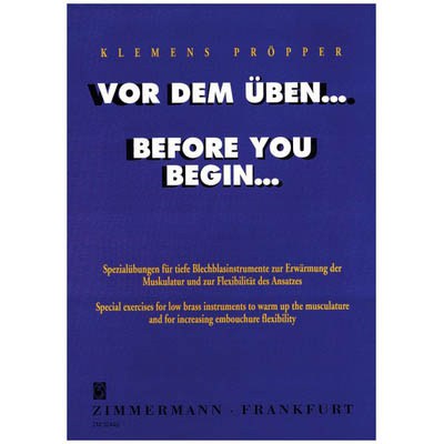 Zimmermann Verlag Propper Before You Begin...