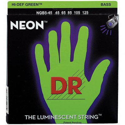 DR Strings NGB-45-5 Strings Set Neon GN