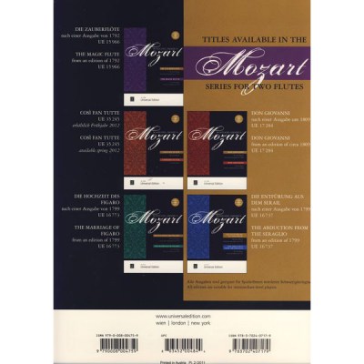 Universal Edition Mozart Die Zauberflote