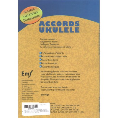 Editions Musicales Francaises Accords Ukulele a La Carte