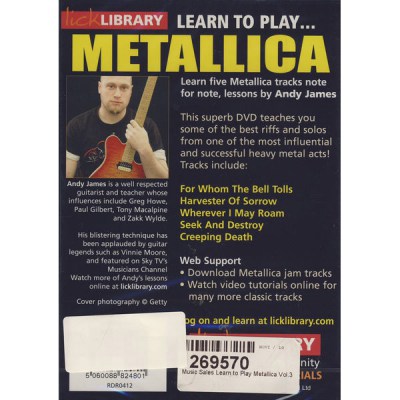 Music Sales  Learn to Play Metallica Vol.3