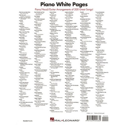 Hal Leonard Piano White Pages
