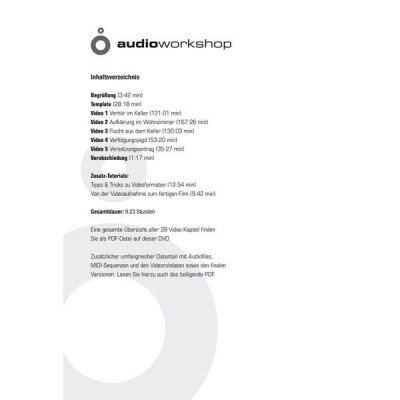 Audio Workshop Filmmusik & Sounddesign DVD