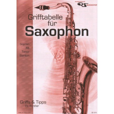 Musikverlag Quickstep Grifftabelle fur Saxophon