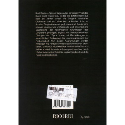 Ricordi Taktschlagen Oder Dirigieren