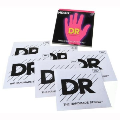 DR Strings HiDef Red Neon Medium 6 30-125