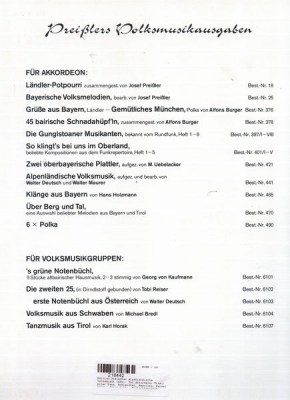 Musikverlag Preissler Alpenlandische Volksmusik Acc