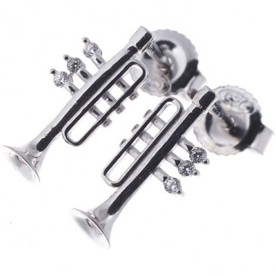 Rockys Stud Earrings Trumpet Silver