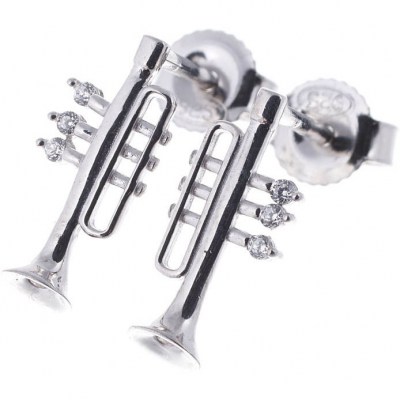 Rockys Stud Earrings Trumpet Silver