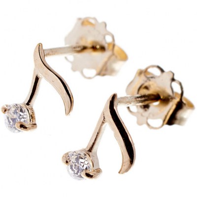 Rockys Stud Earrings Quaver Gold