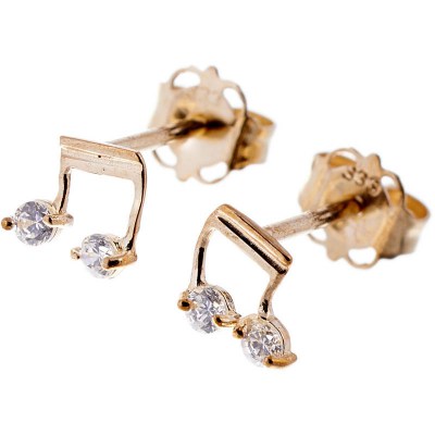 Rockys Stud Earrings Semiquaver Gold