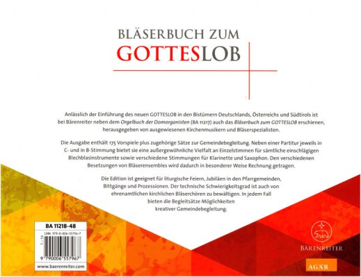 Barenreiter Blaser Gotteslob 4 Es Violin