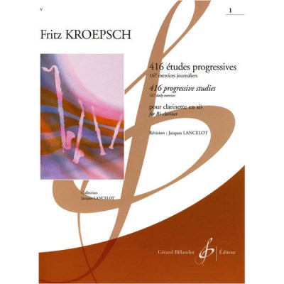 Billaudot Editeur Kropsch Etudes 1 Clarinet