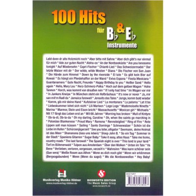 Hildner Musikverlag 100 Hits for Bb & Eb 1
