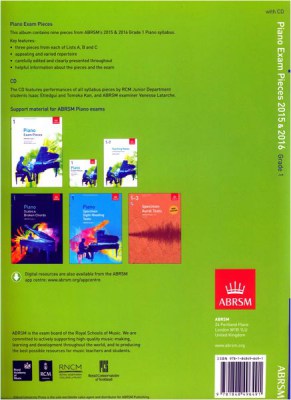 ABRSM Publishing Piano Exam Pieces Grade 1+CD